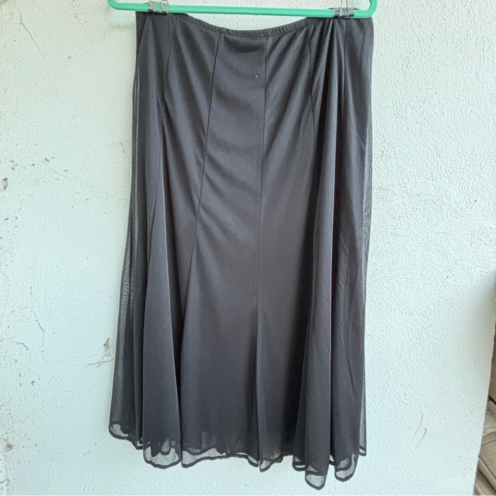 dressbarn Black Chiffon A-Line Skirt